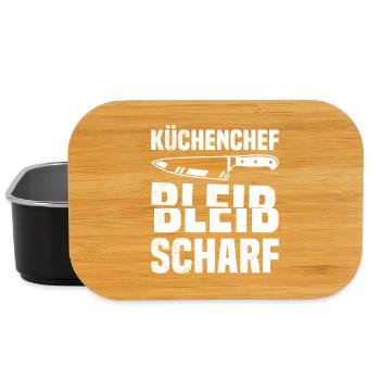 Métier de cuisinier CHEF RESTE ALERTE Drôle - Boîte à goûter - noir - Devant