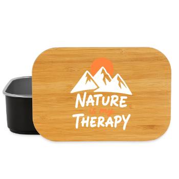 Nature is my Therapy Berge für Wanderer - Lunch Box - Schwarz - Vorne