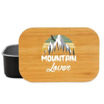 Mountain Retro Mountain Landscape - Lunch Box - black - Front