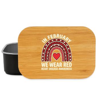 In February We Wear Red Heart Awareness Rainbow - Lunch Box - black - Front