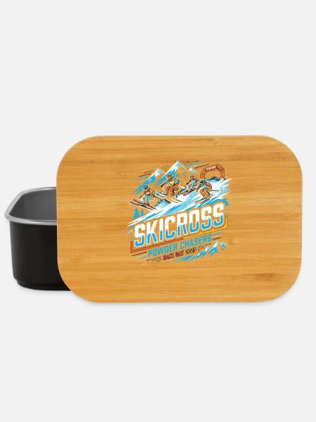 Skicross Race Action in the Snow - Lunch Box - black