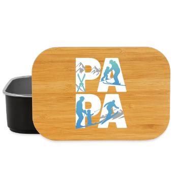 Aventure de ski Papa et Enfant - Boîte à goûter - noir - Devant