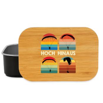 Paragliding HIGH UP Retro Funny - Lunch Box - black - Front