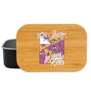 Kites Kite Flying Life's Better With Kites - Lunch Box - black - Front