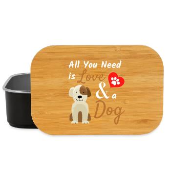 Tout ce dont vous avez besoin, c’est d’amour et d’une citation pour un chien mignon et un animal de compagnie - Boîte à goûter - noir - Devant