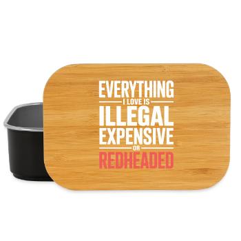 Everything I Love Is Illegal Expensive Rothaarig - Lunch Box - Schwarz - Vorne