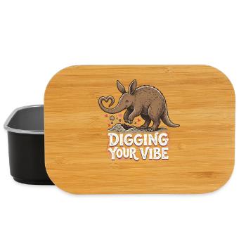 Digging Your Vibe Funny Aardvark Anteater Love Pun - Lunch Box - black - Front