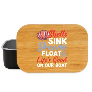 Shells Sink Dreams Float on Our Boat - Lunch Box - Schwarz - Vorne