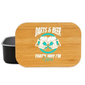 Darts & Beer – That's Why I'm Here - Lunch Box - black - Front