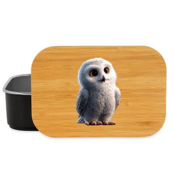 Snowy Owl White Owl Owl Owl Owl Snow Owl - Lunch Box - black - Front
