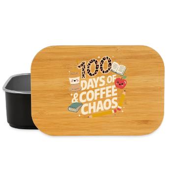 100 Tage Kaffeechaos - Lunch Box - Schwarz - Vorne