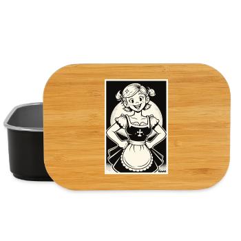 Dessin animé de la Fille Dirndl - Boîte à goûter - noir - Devant