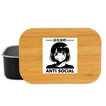 Antisoziales Japanisches Vaporwave Anime Mädchen - Lunch Box - Schwarz - Vorne
