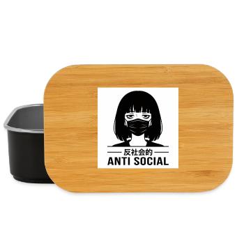 Antisoziales Japanisches Vaporwave Anime Mädchen - Lunch Box - Schwarz - Vorne