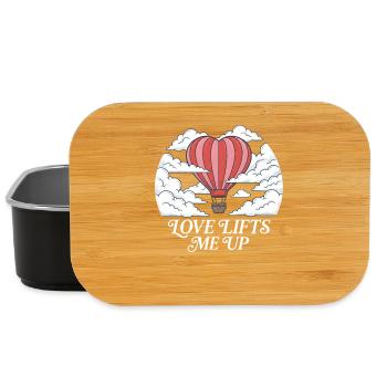 Love Lifts Me Up Hot Air Balloon Romantic - Lunch Box - black - Front