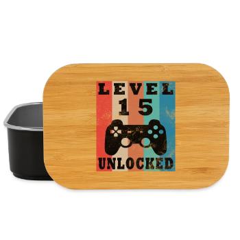 Level 15 Unlocked Retro Controller - Lunch Box - black - Front