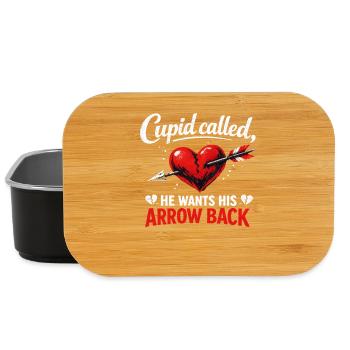 Cupid Called He Wants His Arrow Back Flirty Joke - Lunch Box - black - Front