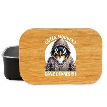 Guten Morgen Ganz Dünnes Eis Pinguin Schlafmützen - Lunch Box - black - Front