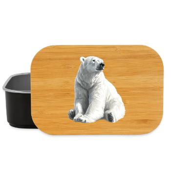Polar Bär Illustration Eislicht - Lunch Box - Schwarz - Vorne