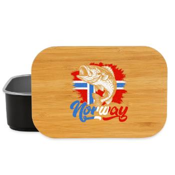 Norway Fischer Fish Angeln Angler Norwegen - Lunch Box - Schwarz - Vorne
