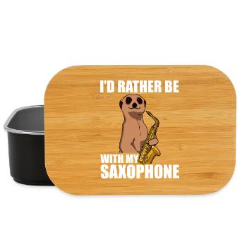 I'd rather be with my Saxophon Saxophonspieler - Lunch Box - Schwarz - Vorne