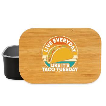 Lebe jeden Tag, als wäre es Taco Tuesday mexikanisches Essen - Lunch Box - Schwarz - Vorne