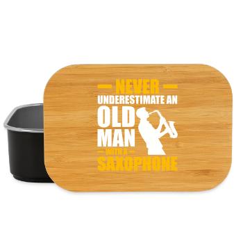 An old man with a Saxophon Saxophonspieler - Lunch Box - Schwarz - Vorne