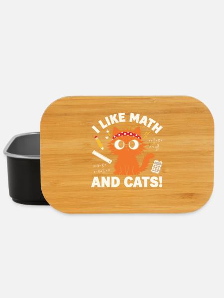 J’aime les maths et les chats Professeur drôle Chat - Boîte à goûter - noir