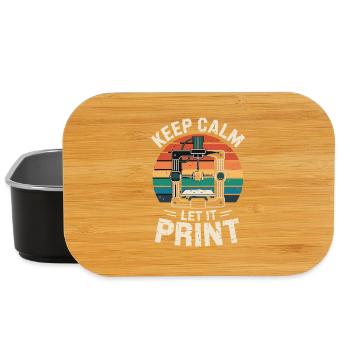  Keep Calm Let It Print 3D Drucker Spruch Retro - Lunch Box - Schwarz - Vorne