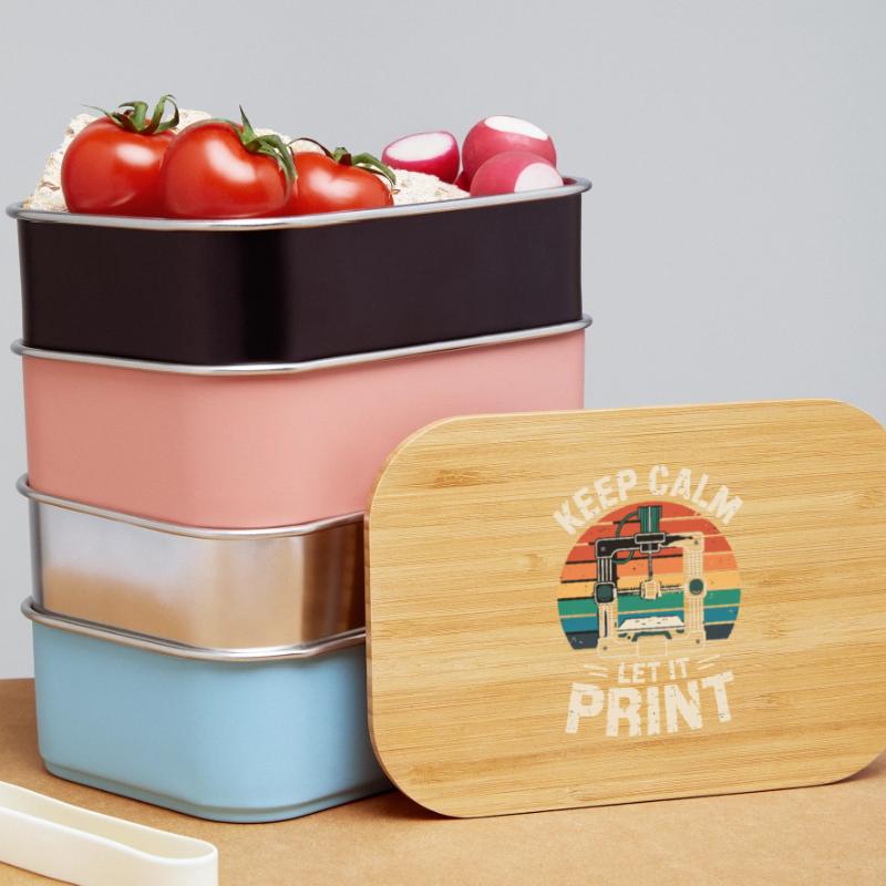 Keep Calm Let It Print 3D Printer Saying Retro Lunch Box