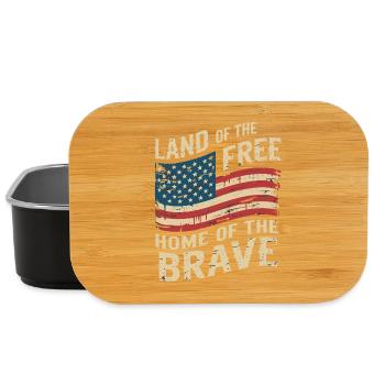 Terre de la Liberté - Drapeau vintage des États-Unis - Boîte à goûter - noir - Devant