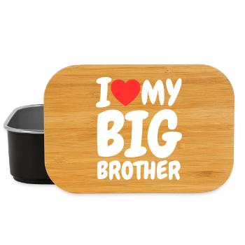 I Love My Big Brother Heart Funny Family - Lunch Box - black - Front