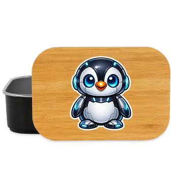Futuristic penguin robot - Lunch Box - black - Front