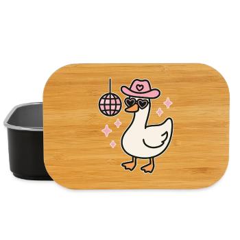 Kawaii Disco Ente mit Herzbrille - Lunch Box - Schwarz - Vorne