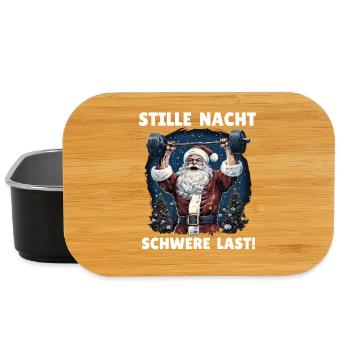 Santa Claus SILENT NIGHT HEAVY LOAD Funny - Lunch Box - black - Front