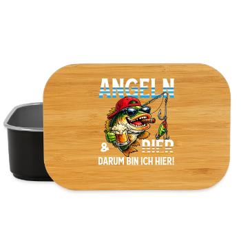 Angler Geschenk Mann Angeln und Bier Angler Lustig - Lunch Box - Schwarz - Vorne