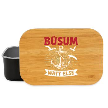 Nordsee Urlaub BÜSUM WATT SONST Lustiges - Lunch Box - Schwarz - Vorne