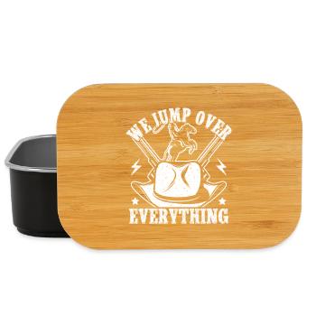 Rodeo Horse Riding We Jump Over Everything Cowboy - Lunch Box - black - Front