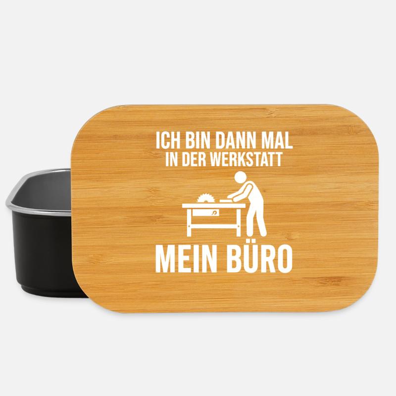 Ich bin dann mal in der Werkstatt mein Büro - Lunch Box - Schwarz