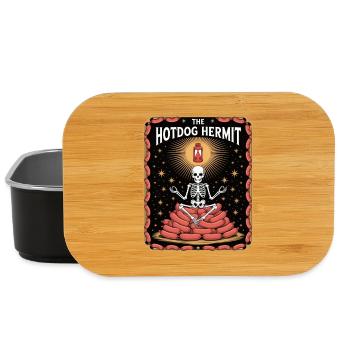 The Hotdog Hermit Skeleton Meditates On Sausages - Lunch Box - black - Front