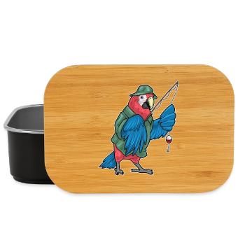 Papagei Angler Angelrute Angeln - Lunch Box - Schwarz - Vorne