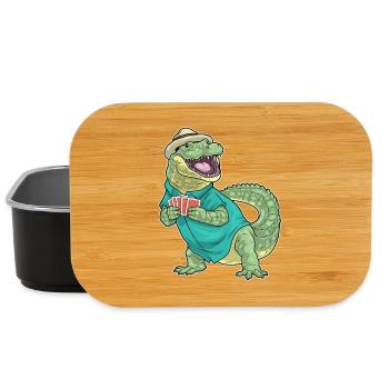 Jeu de cartes de poker Crocodile - Boîte à goûter - noir - Devant