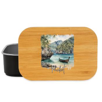 Phuket Watercolor, Phuket Thailand - Lunch Box - black - Front