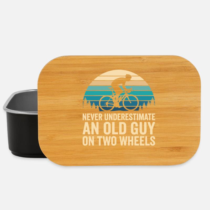 Radfahrer Silhouette Sunset Streifen Motiv - Lunch Box - Schwarz