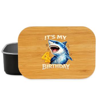 Its My 4 Birthday Hai Geburtstag - Lunch Box - black - Front