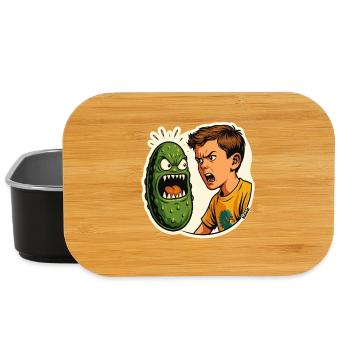 Garçon qui crie sur le concombre avec un visage - Boîte à goûter - noir - Devant