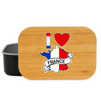 France - Flag - Map - Lunch Box - black - Front