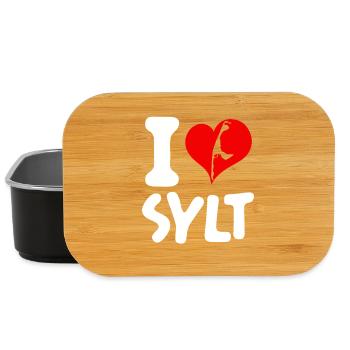 Vacances en mer du Nord J’ADORE SYLT Drôle - Boîte à goûter - noir - Devant