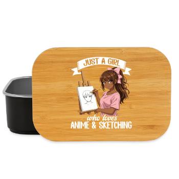 Nur Ein Mädchen, Das Anime Liebt Und Afro Zeichnet - Lunch Box - Schwarz - Vorne