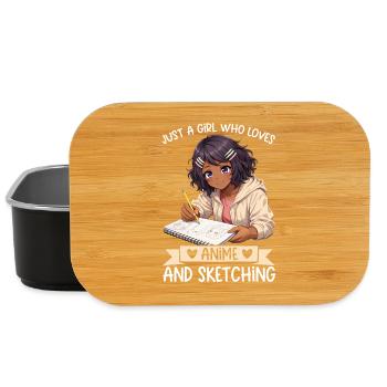 Nur Ein Mädchen, Das Anime Liebt Und Afro Zeichnet - Lunch Box - Schwarz - Vorne
